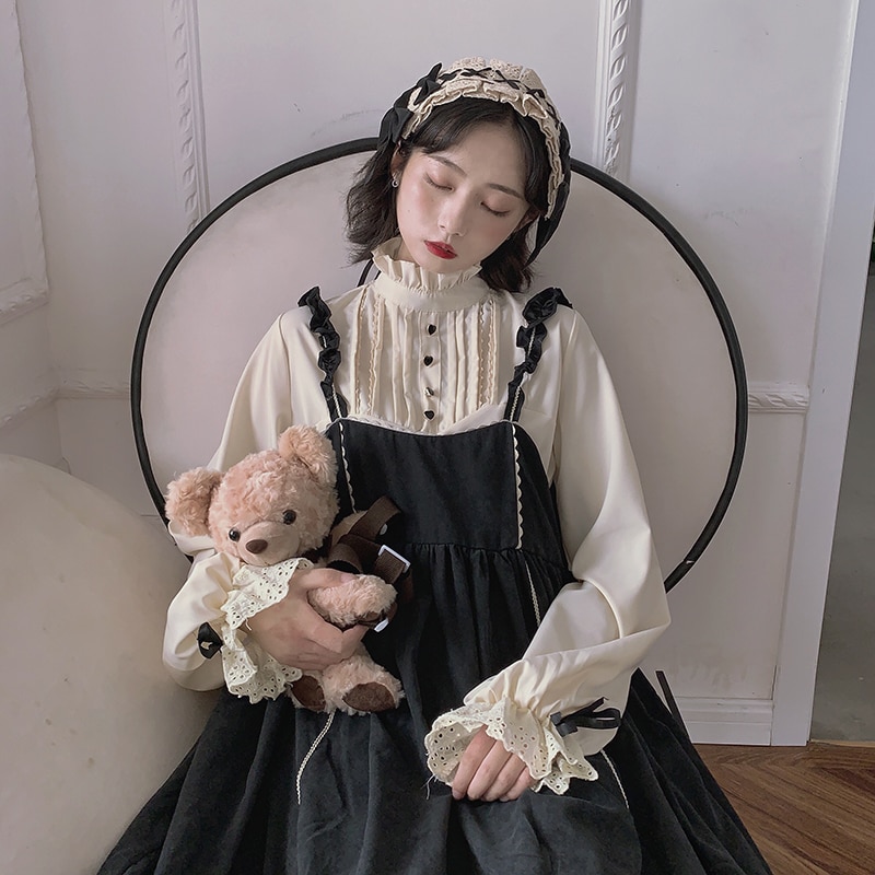 Japanese Fashion Lantern Sleeve Gothic Lolita Cosplay Dress main image 1