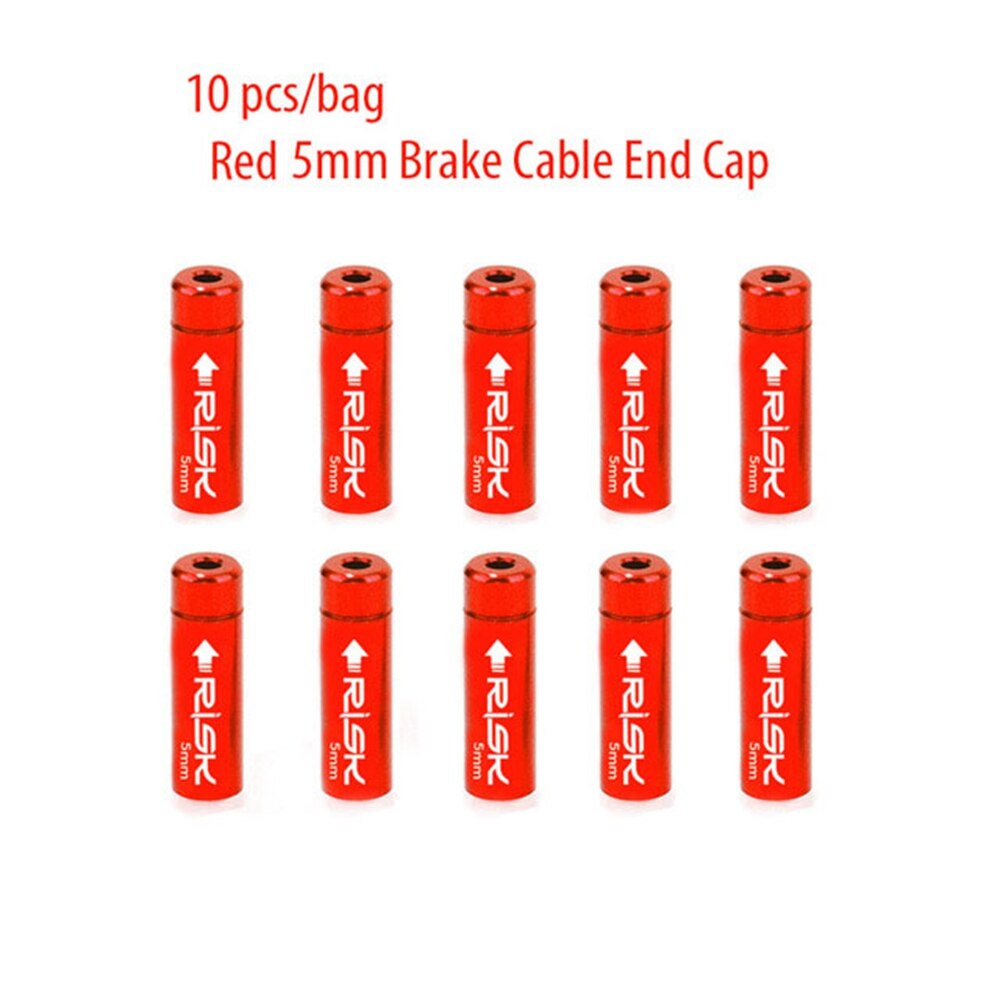 10pcs Cable Caps For Bike Bicycle 4mm 5mm Derailleur Shift Brake Cable End Cap Housing Ferrules Crimps Dust Cover Wire Tip: Red2