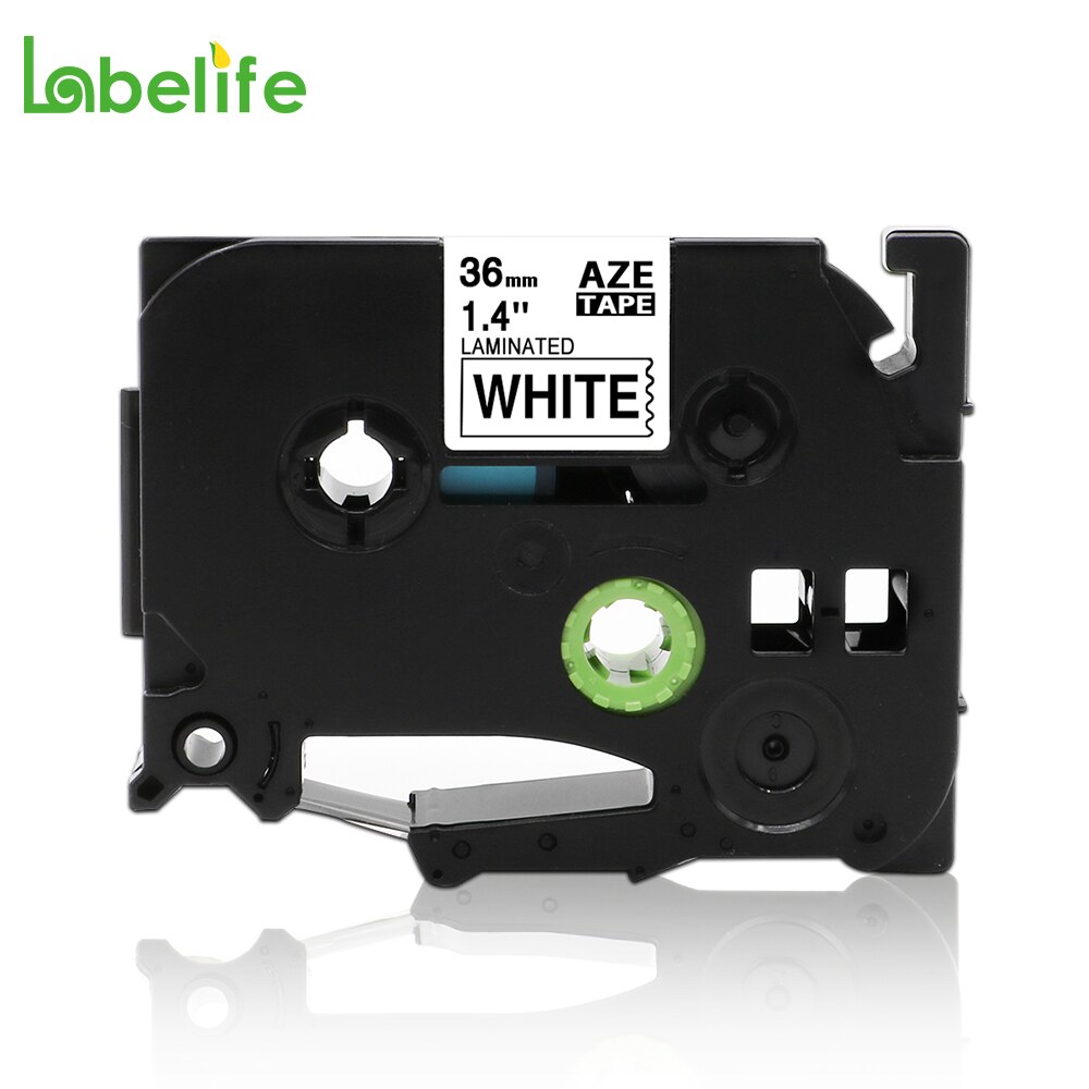 Labelife TZe-261-Cinta para etiquetas laminada, 36mm, Compatible con Brother p-touch, 1-1/2 ", TZ-261, TZe261, TZ261