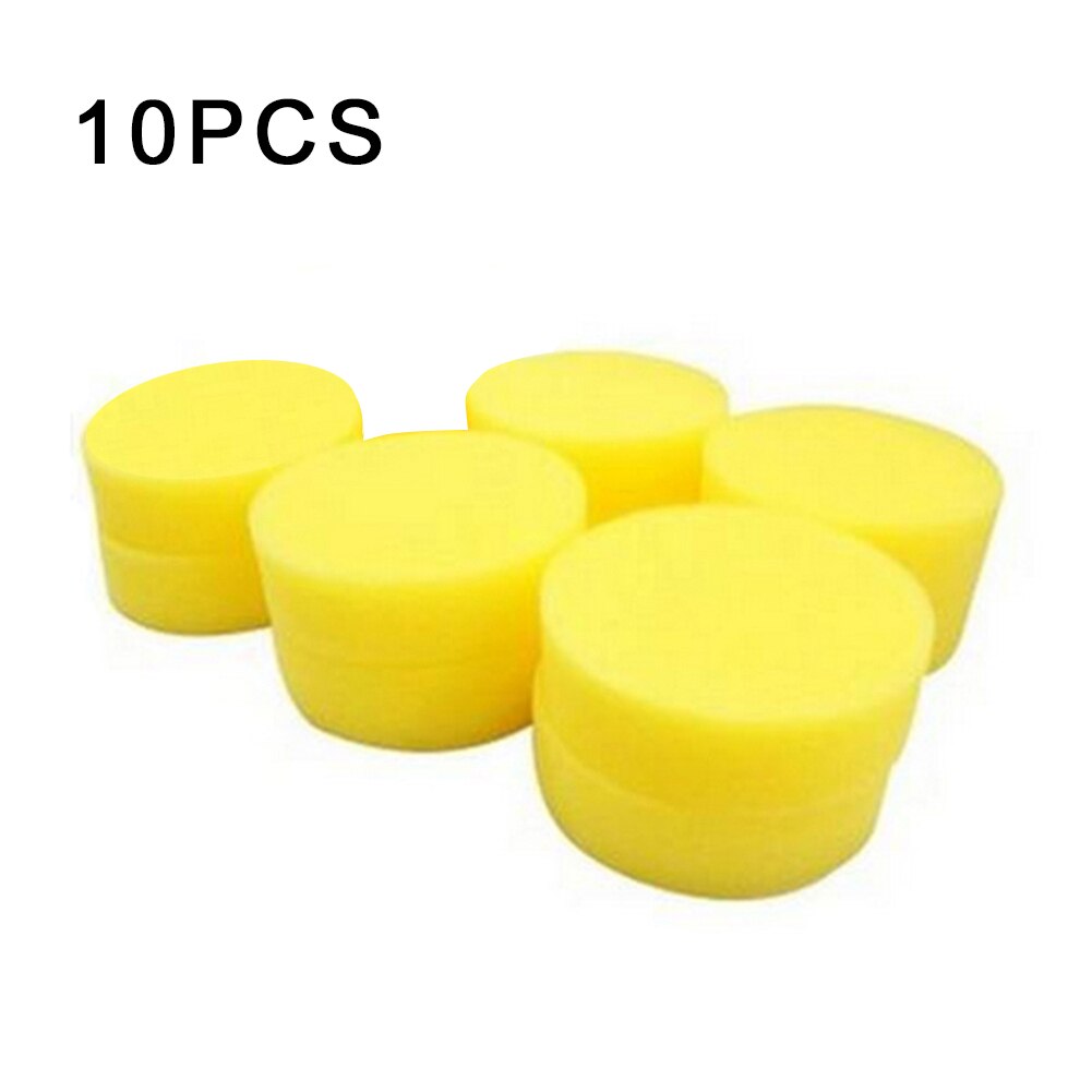 10 Pcs Auto Wax Spons Applicator Pad Ronde Hoge Dichtheid Auto Body Glas Wassen Cleaning Tools Auto Care Polish spons Pad: Default Title