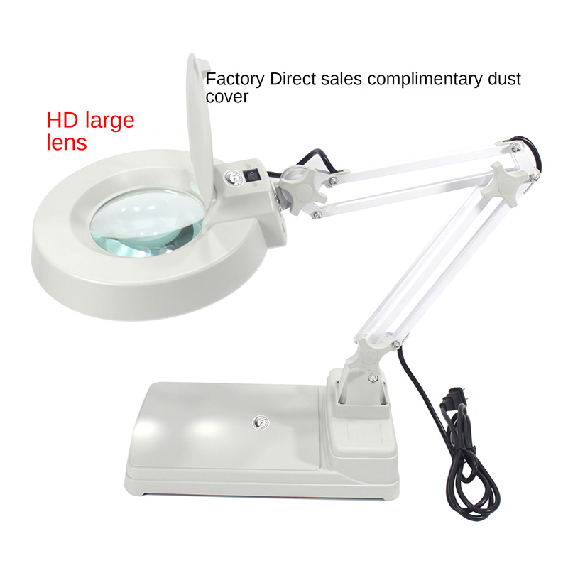HD LT-86C folding work desktop magnifying glass lamp with lighting LED glass light