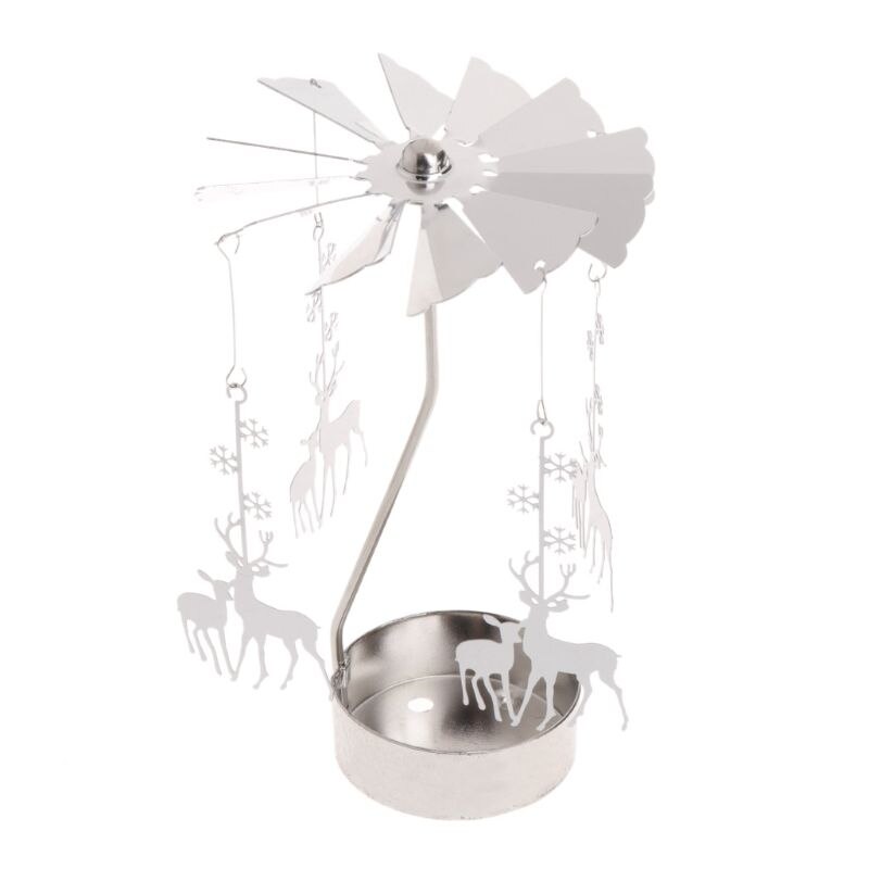 GROOMY Candeliere Rotante Carosello Con Farfalle – Porta Tealight In Metallo, Decorazione Natalizia E Per Matrimoni