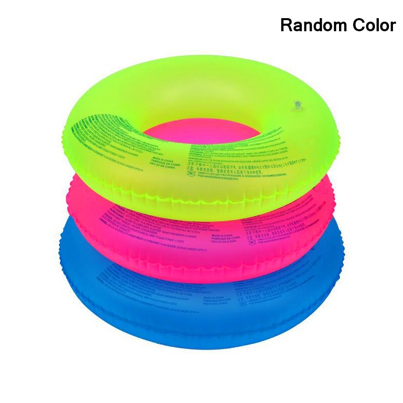 Summer Inflatable Fluorescent Swimming Ring Pool Floating Tube Ring Water Sports Woman Kids: 75cm