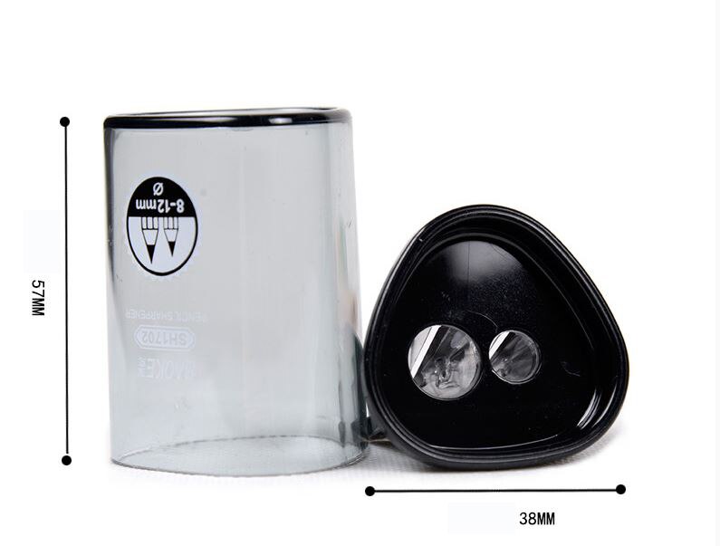 Pencil Sharpener Handle Transparent Double Hole 4 Colors Apply to 8-12mm Diameter