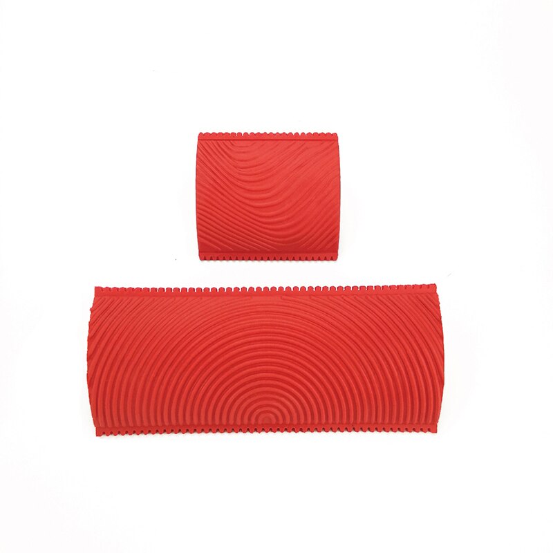 Imitation bois caoutchouc Grain motif peinture rouleau brosse peinture murale ensembles silice Art bricolage Texture grattage outil poignée accessoire: Red A