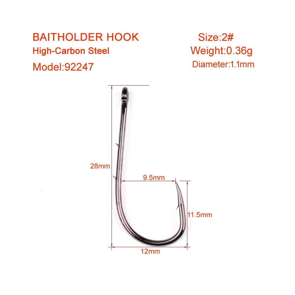 100pcs/lot Fishing Hooks 6-1# 1/0-6/0# Fish Hook Bait Holder Black Color Jig Big Barbed Hook Treble Hooks Fishing Tackle Pesca: 92247 2