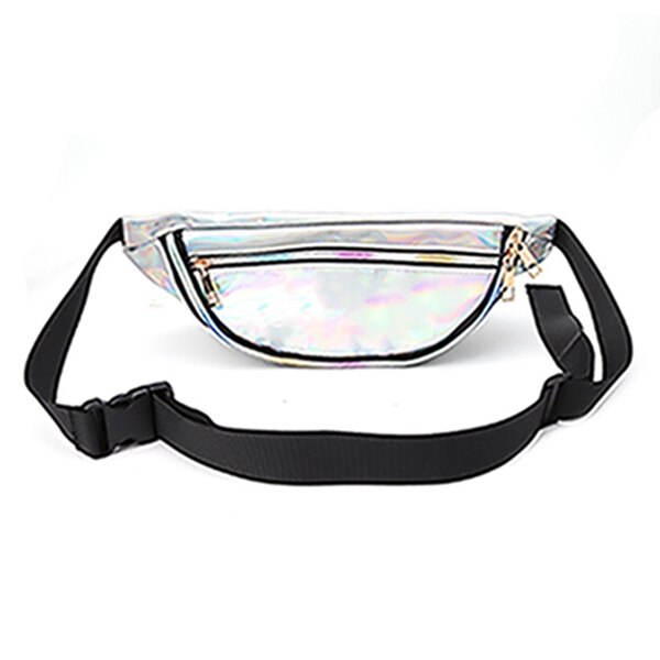 Bolso transparente de arcoíris, riñonera de viaje Punk Chic, informal: Plata