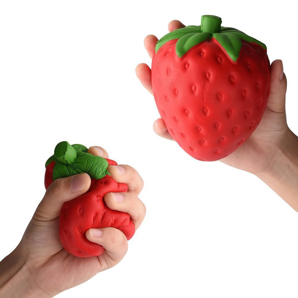 Kawaii Cute Strawberry Jumbo Soft Foam Stress Relief Toy Scented Slow Rising Squeeze Vent Toy: Default Title