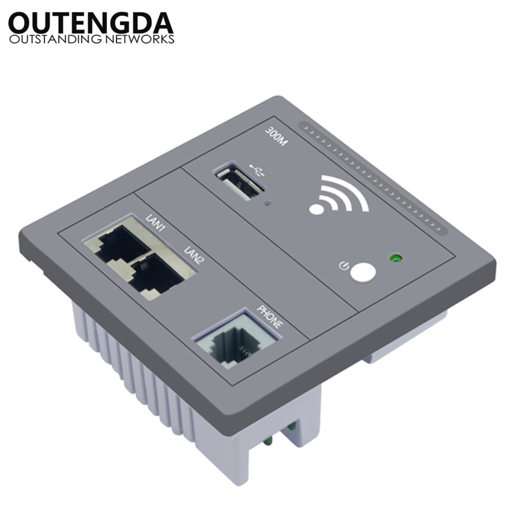 86- tyyppinen eurooppalainen standardi sulautettu monitoiminen langaton paneeli ap-reititin, jossa on  rj11 usb  rj45 lan seinässä wifi-tukiasema
