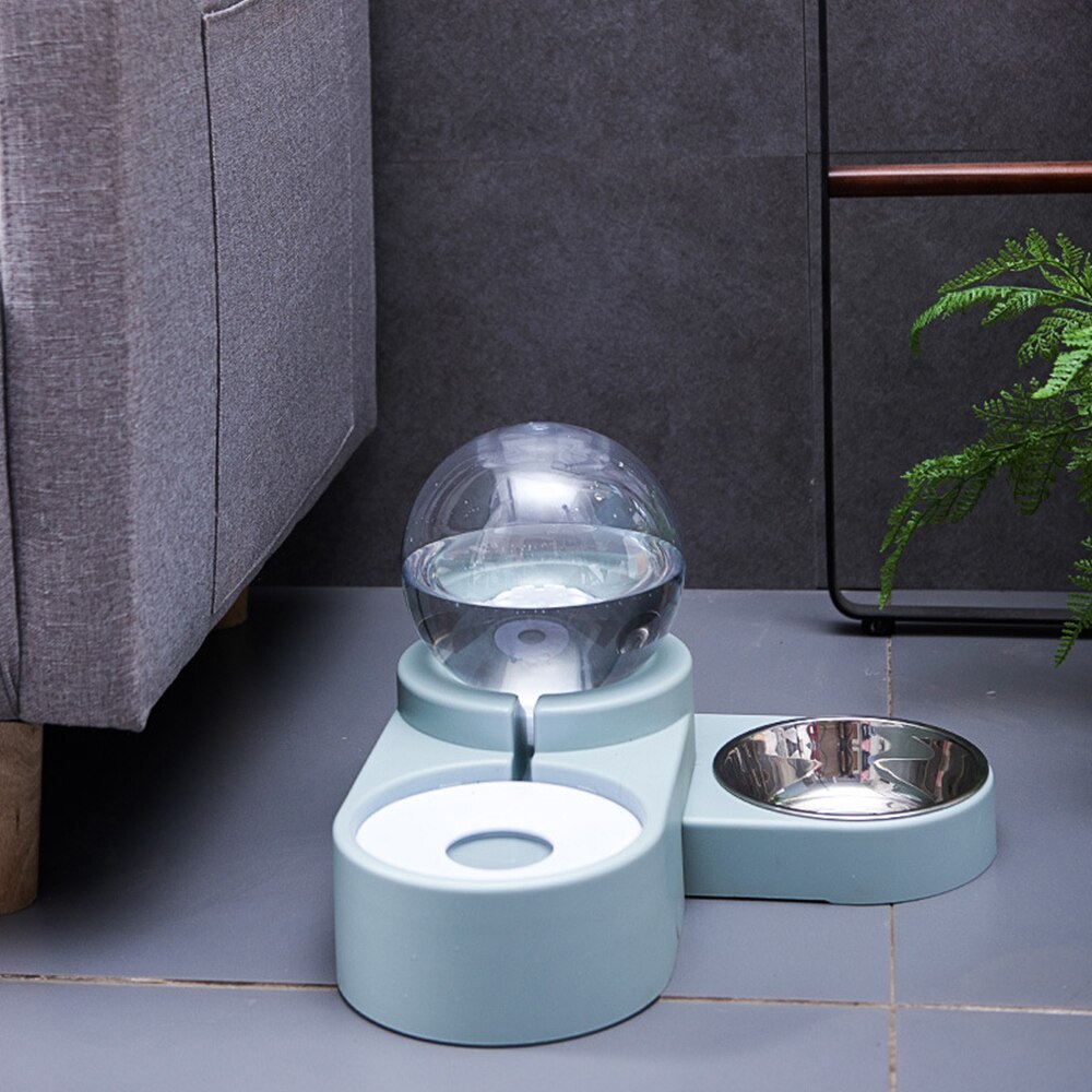 Bubbel husdjur skålar 1.8l mat automatisk matare fontän vatten dricka för kattungar matning plasitc behållare husdjur katt hund tillbehör