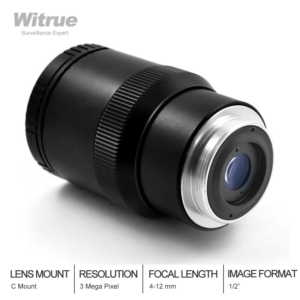 3 Mega Pixel HD 4-12mm Varifocal LENS C Mount Industrial lens Manual Iris CCTV Lens For Security Camera