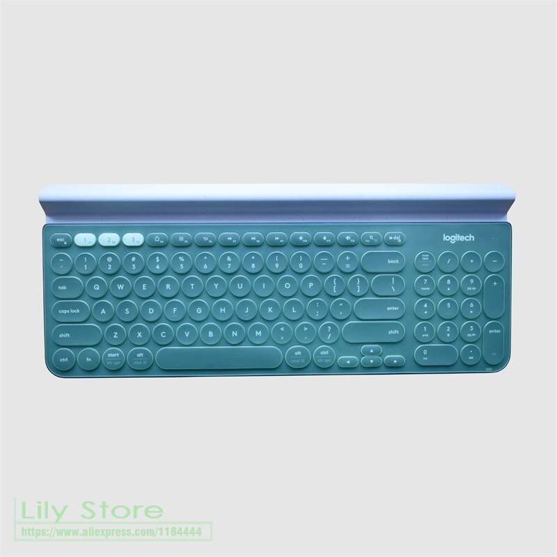 For LOGITECH K780 Multi-Device Wireless Keyboard Silicone Dustproof mechanical Wireless Bluetooth keyboard Cover Protector skin: Green