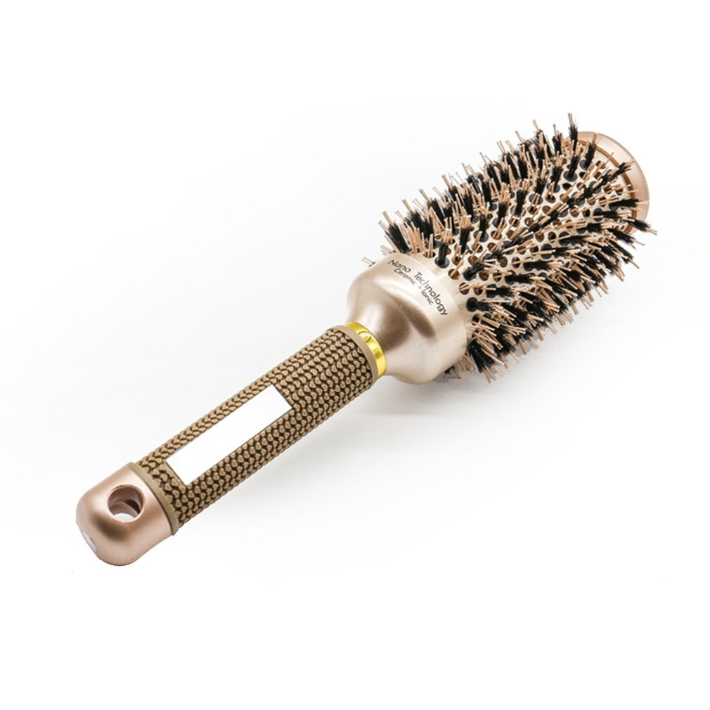 Rouleau brosse à cheveux ronde peigne brosse outil de soin des cheveux poils naturels brosse à cheveux bouclés peigne moelleux brosse de coiffure: 3