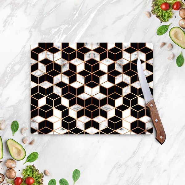 Infinite Square Pattern Looking | Glass Cutting Board-Cutting Deck 392222124