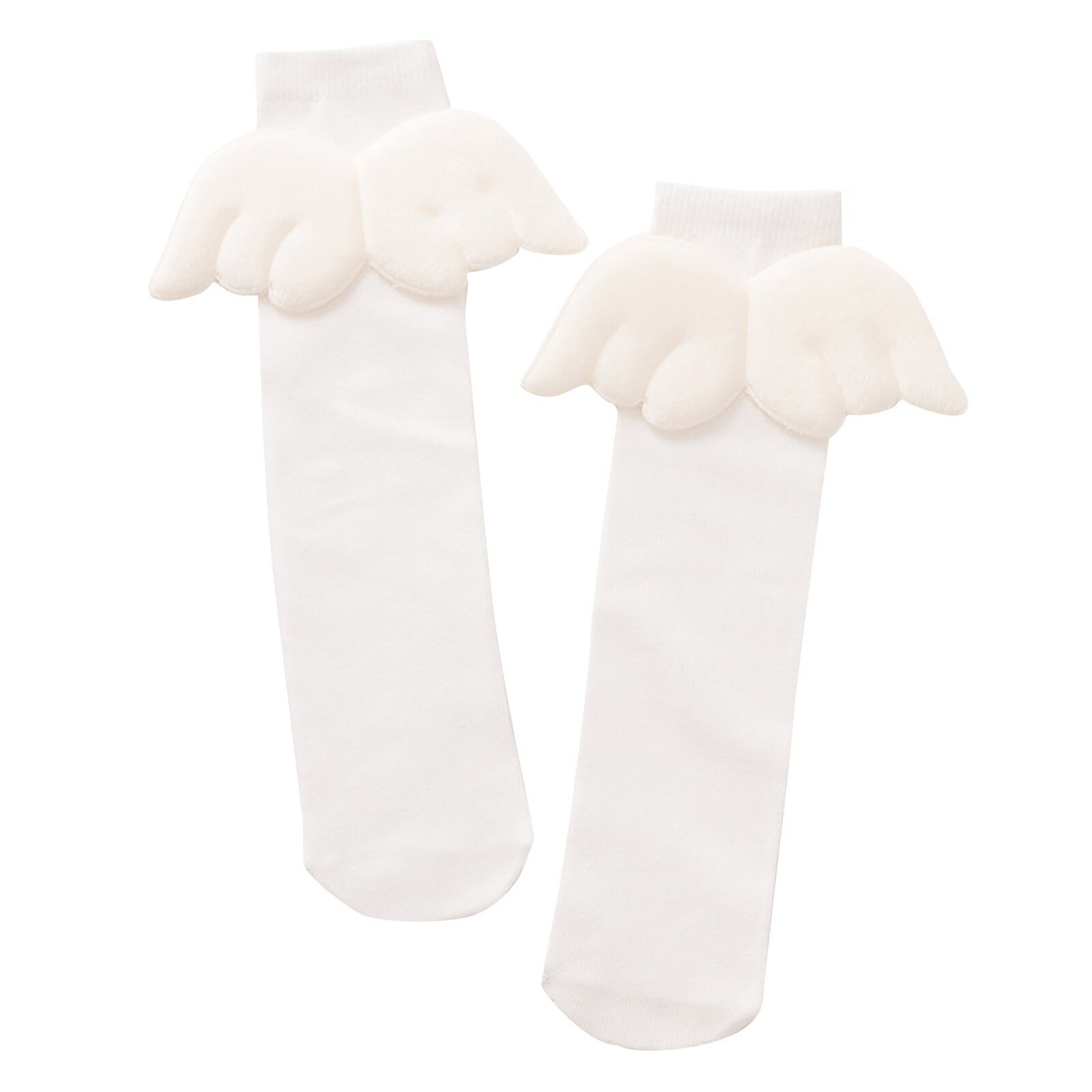 Socks Born Baby Girls Socks Wing Solid No Heel Cute Boneless Suture Newborn Princess Knee Long Baby Girls Socks#4: G