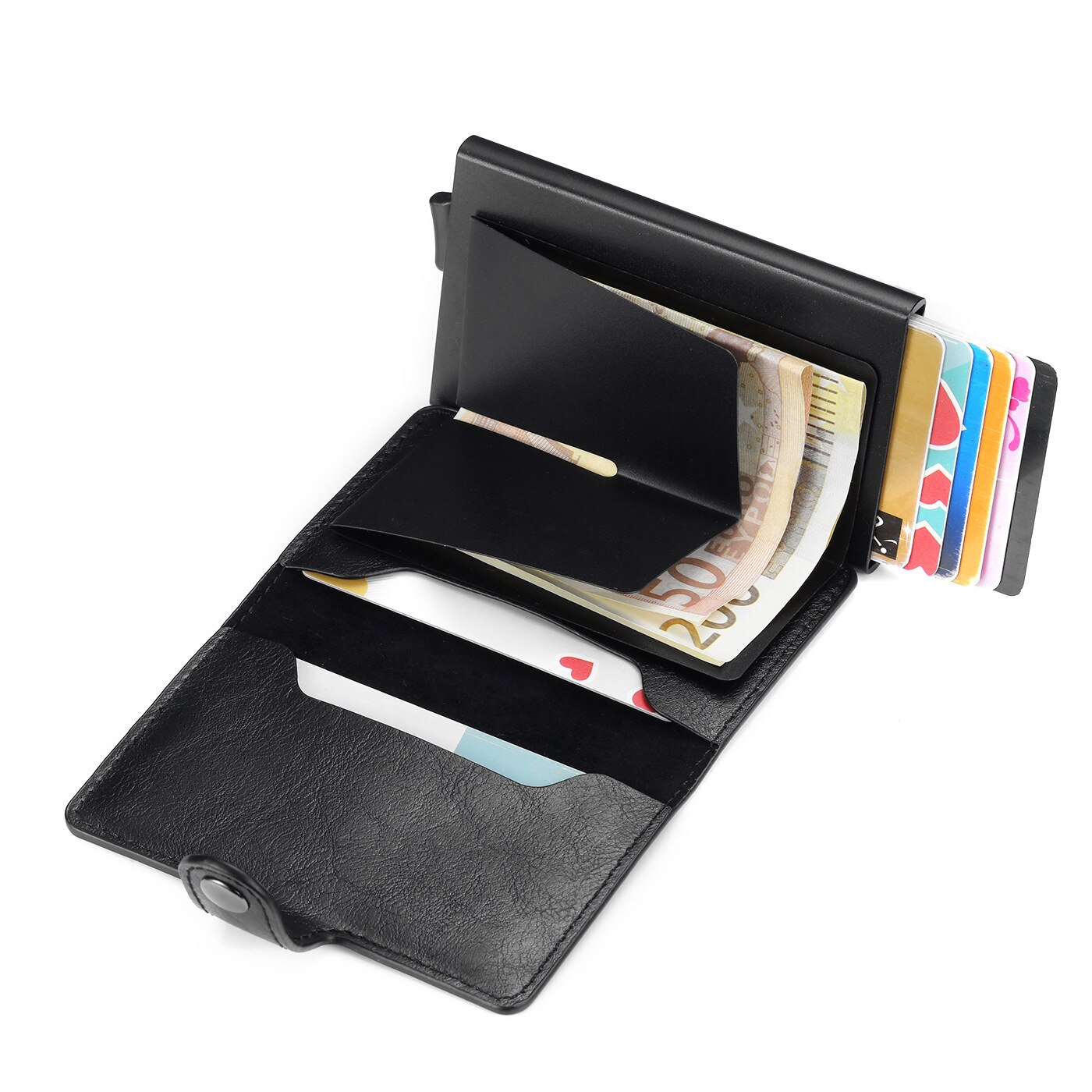 RFID Anti-theft Swipe Credit Card Holder Men's Business Accessories Card Protective Sleeve Wallet Metal Bank Credit Card Bag