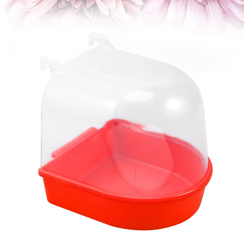 Caged Bird Bath Multi Cage Bird Bath Covered for Small Brids Canary Budgies Parrot (White)