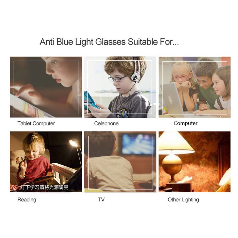 Briller børn blåt lys antirefleksfilter børn briller pige drengefleksibel optisk ramme, der blokerer klare linser  uv400 3-13