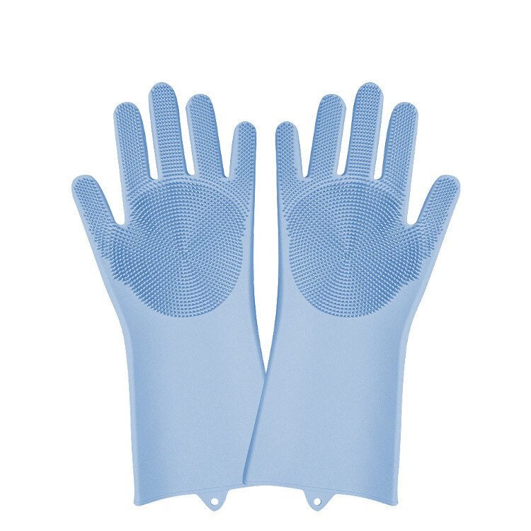 1 paar siliconen was handschoenen met borstel magische siliconen afwas handschoenen afwas voedsel schoonmaken gereedschap schrob handschoenen: Lbl 02-170g