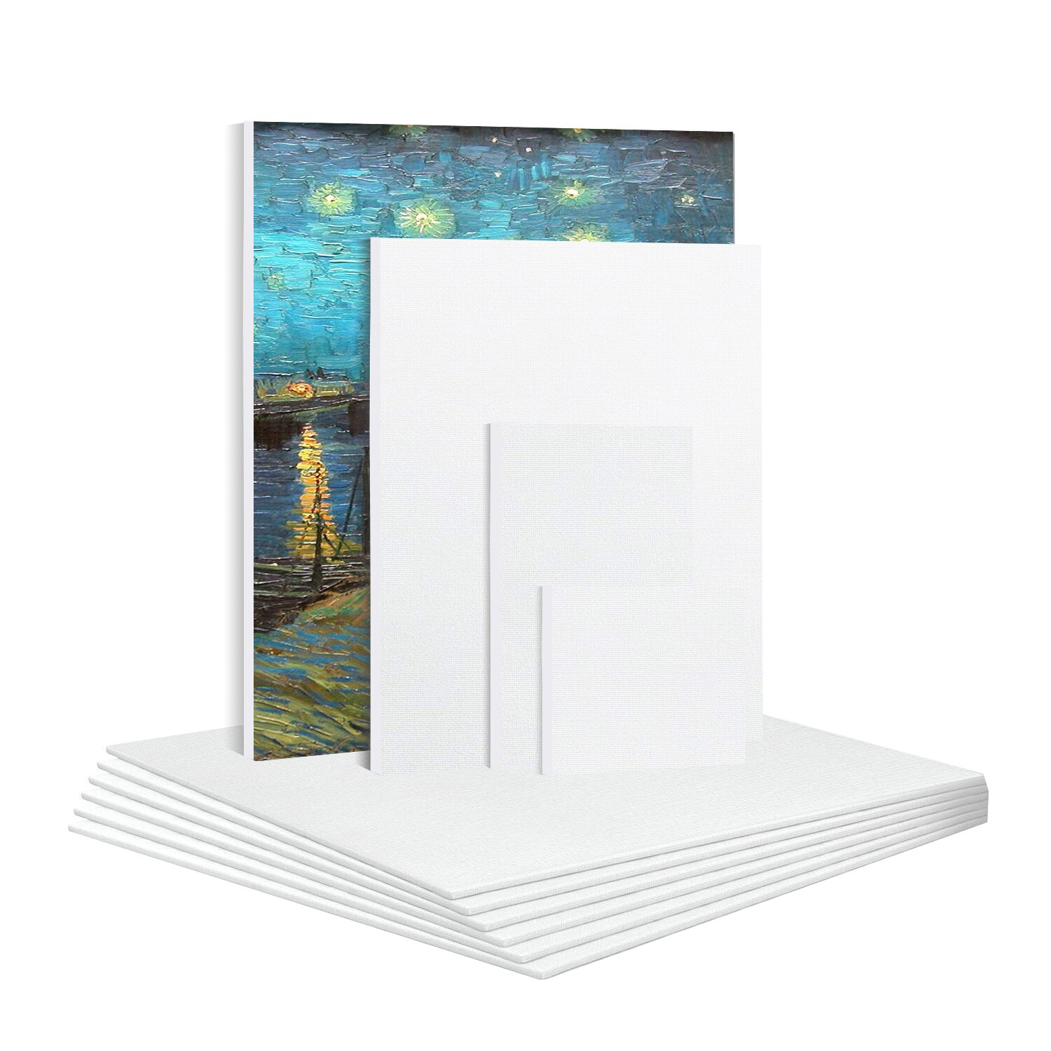 6Pcs/lot Multiple sizes White Blank Square Artist Canvas For Oil Painting Acrylic cotton canvas board For Artists Beginners