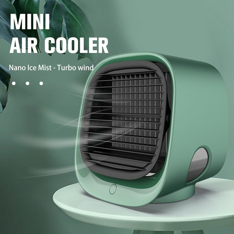 Mini ar condicionado portátil, ventilador refrigerador de ar usb desktop umidificador purificador verão ar ventilador resfriador com tanque de água para casa escritório