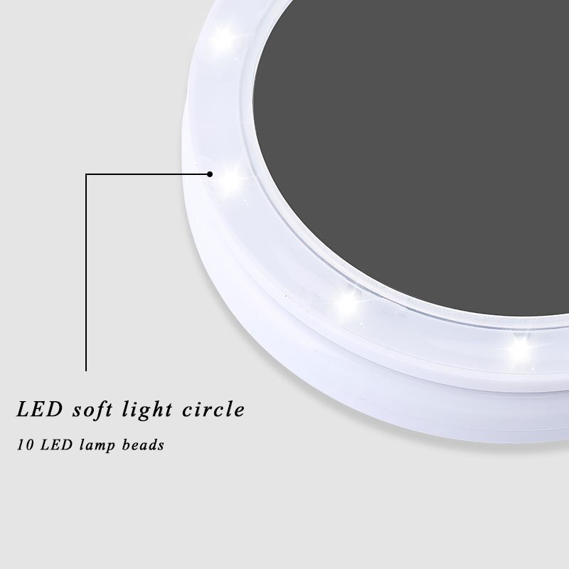 Meikkipeili led-valolla  m154 pyöreä kolminkertainen 2- kasvomeikki meikkipeili meikkipeili 5x suurentava
