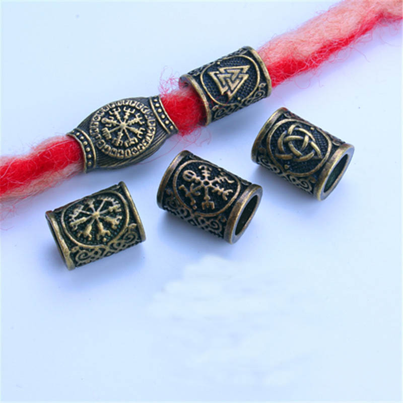 5 stuks Viking Kralen Haar Vlecht Baard Dreadlock Kralen 8mm Gat Sieraden Armband Maken Metalen Kraal DIY Accessorries