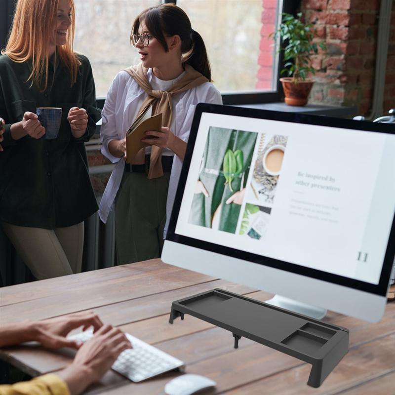 Monitor Stand Riser with USB Support Data Transfer and Charging Steel Desk Organizer for Laptop Computer