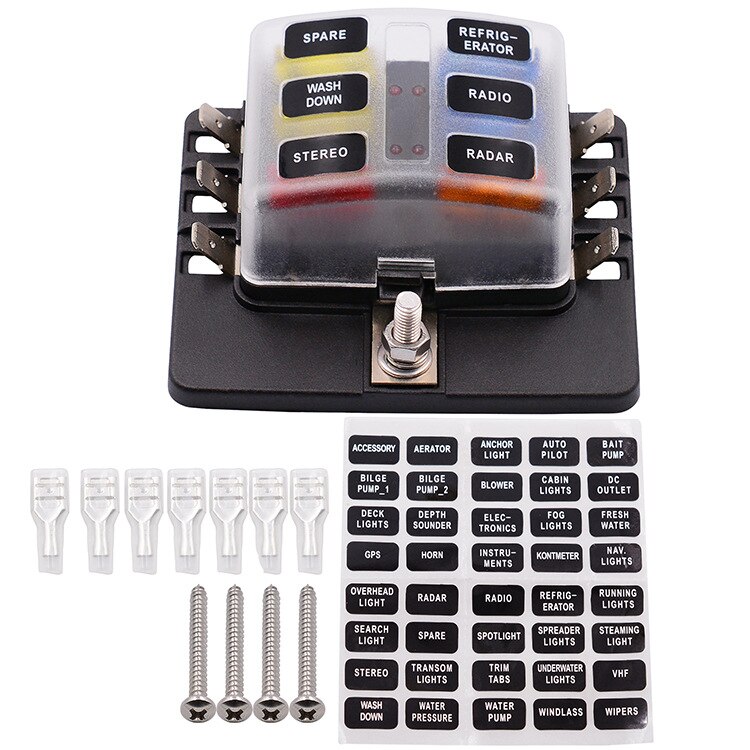 Met Led Fuse 6 Way Blade Fuse Box Holder Met Led Waarschuwing L... – Vicedeal