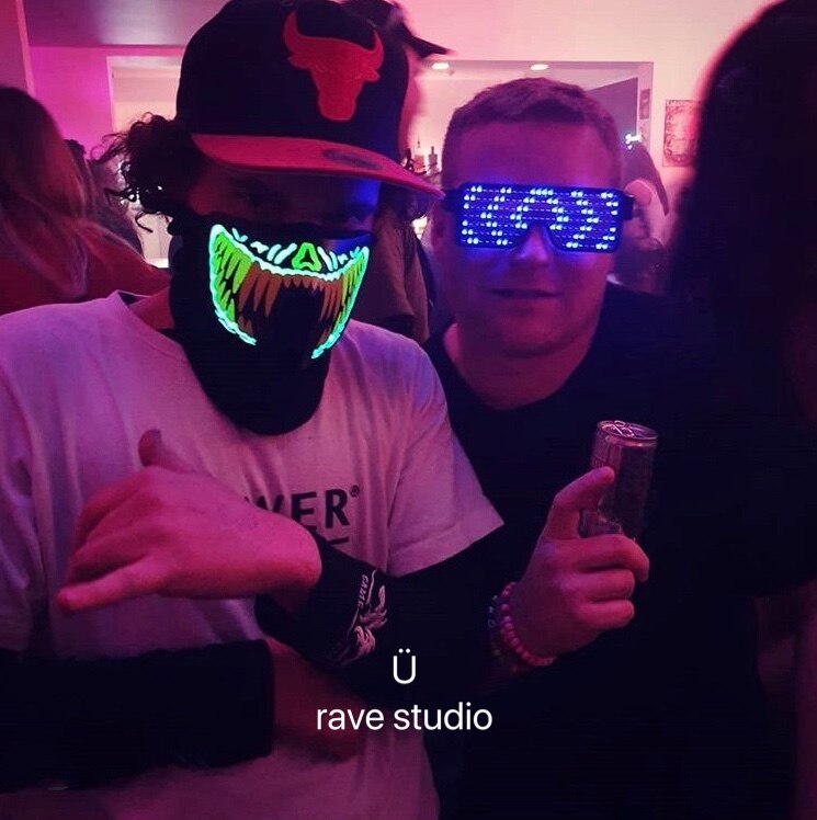Led cold light mask winter voice-activated luminous mask music festival masks bungee equipment bar atmosphere props