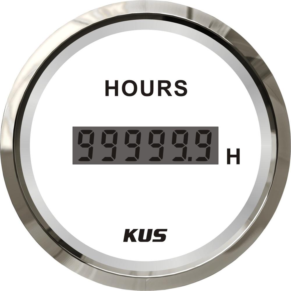 KUS-reloj Digital de 2 pulgadas (52mm), medidor de hora para diésel, gasolina, motocicleta, coche, 0-99999,9, rango 316L, bisel,: WS