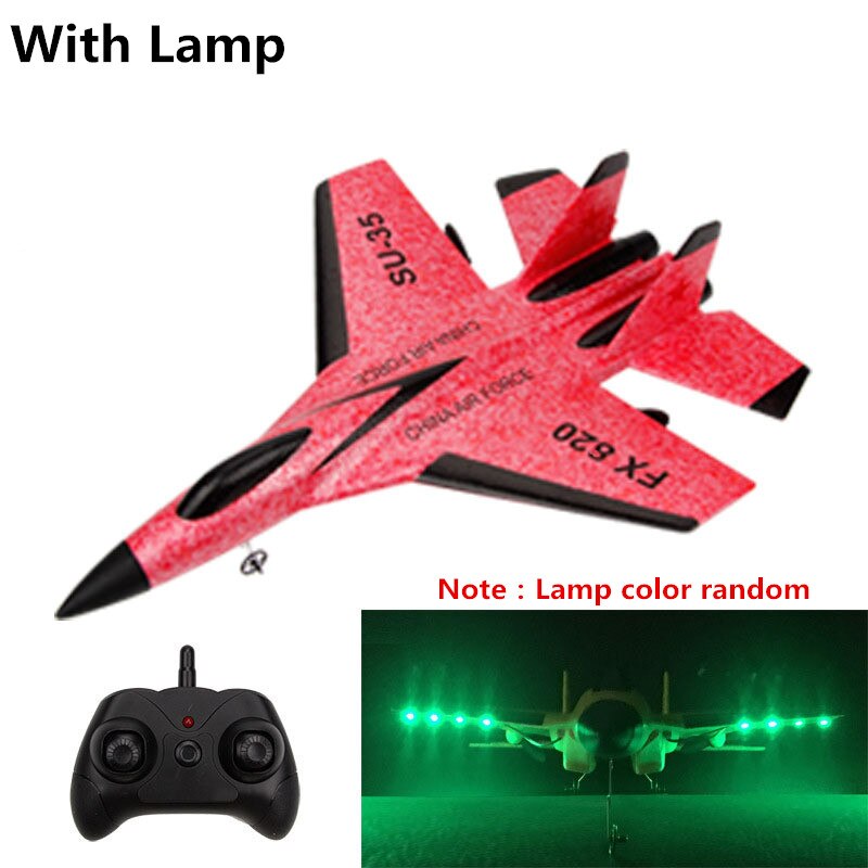 SU35 Rc Vliegtuig Drones Radio Controle Vliegtuig 2.4G Zweefvliegtuig Met Remote Hand Gooien Schuim Elektrische Afstandsbediening Vliegtuig Kid: with lamp red