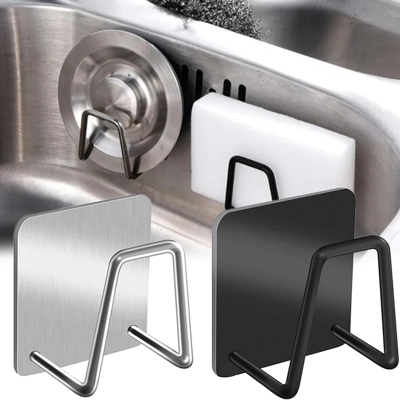Keuken RVS Gootsteen Plank Sponzen Houders Zelfklevende Afvoer Droogrek Keuken Muurhaken Accessoires Organizer