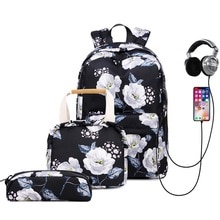 Bloemen Meisjes Rugzak voor School Lichtgewicht Bookbags Satchel College Tassen Tiener Meisjes Kids Schooltas Set Vrouwen Reizen Dagrugzak
