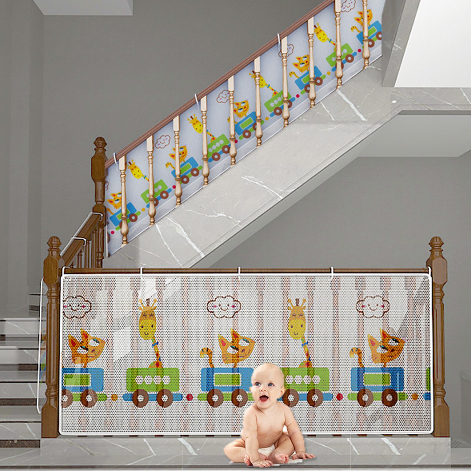 Baby Gates For Stairs Kids Safety Door Home Child Stair Barrier Safe Rail Network Balcony Protection Net Infant Protection Fence
