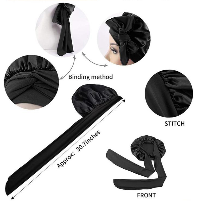Gorro de satén para el pelo para mujer, gorros para dormir, gorros redondos para el cuidado del cabello, gorro de noche, cubierta para la cabeza Reversible, cubierta para la cabeza de ducha para el cuidado del cabello