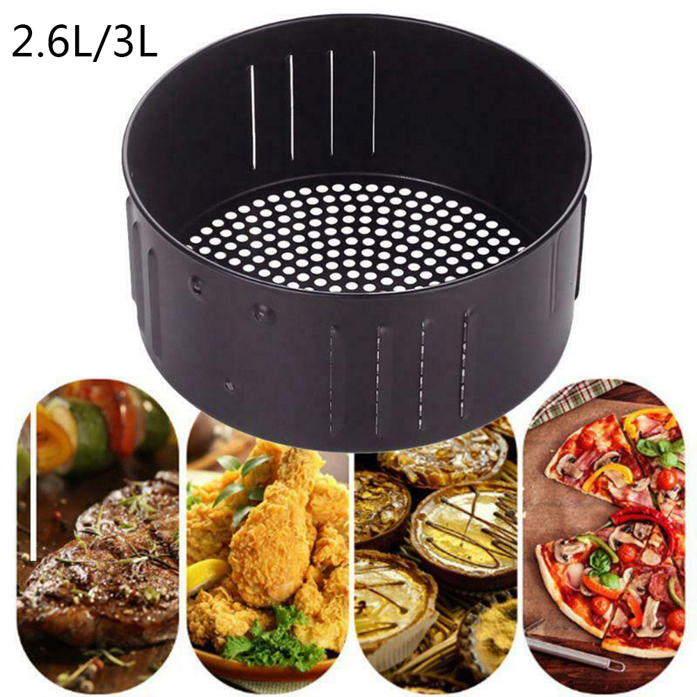 2.6l 3.5l antiaanbaklaag airfryer mand bakken afvoer olie pan frituur accessoires gietijzer bakken brood cake bodem gaas