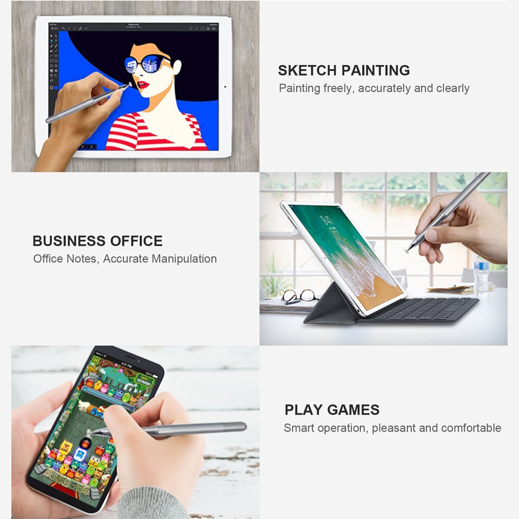 Plastic Pencil Round Stylus Capacitive Pen Touch Stylus Pencil Avoid Finger Fatigue On Any Mobile Phone Tablet