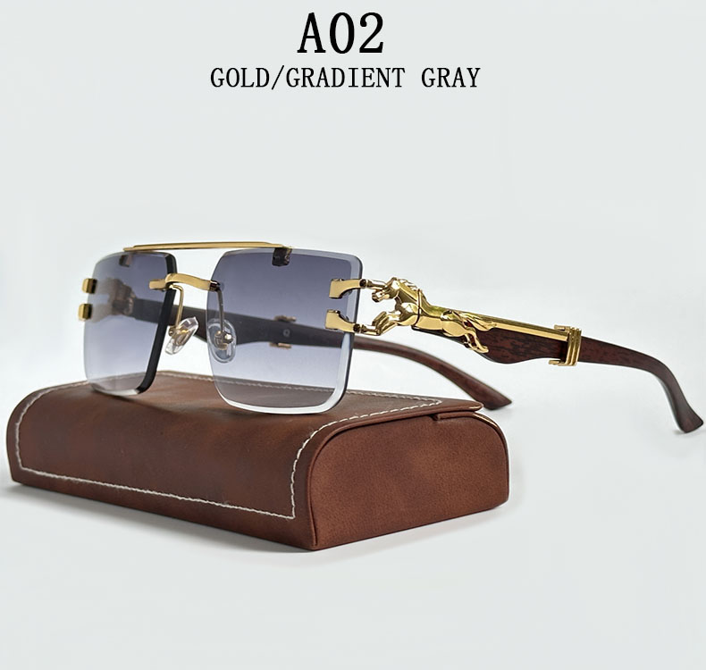Bezramkowe designerskie okulary przeciwsłoneczne damskie modne luksusowe modne okulary przeciwsłoneczne męskie okulary w stylu vintage Lentes De Sol Mujer Lunette Soleil Femme: Jasne