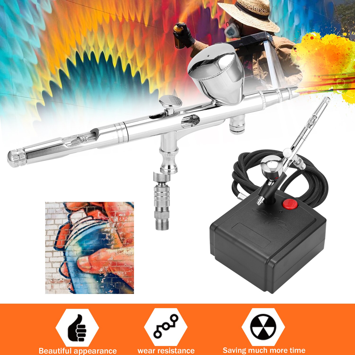 T100 Airbrush Air Compressor Kit Spray Gun Air Brush for Makeup Art Painting Craft Model Flower Spraying Machine