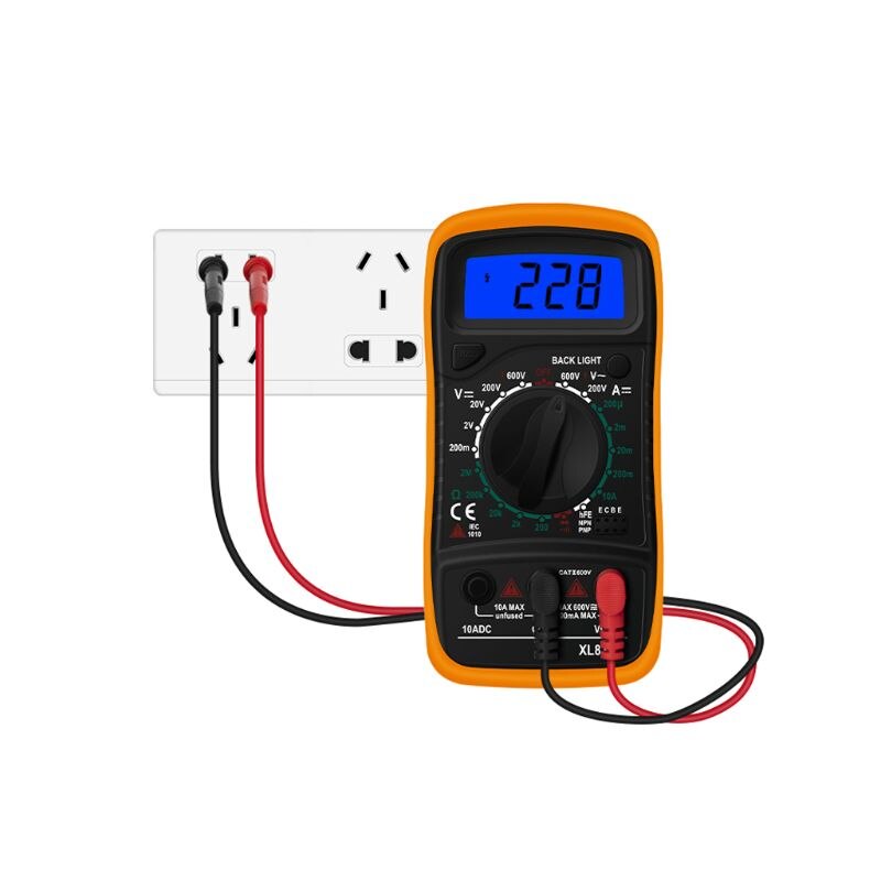 XL830L Digital Multimeter Handheld LCD Backlight AC/DC Ammeter Voltmeter Resistance Transistor Ohm Tester Meter Multifunction