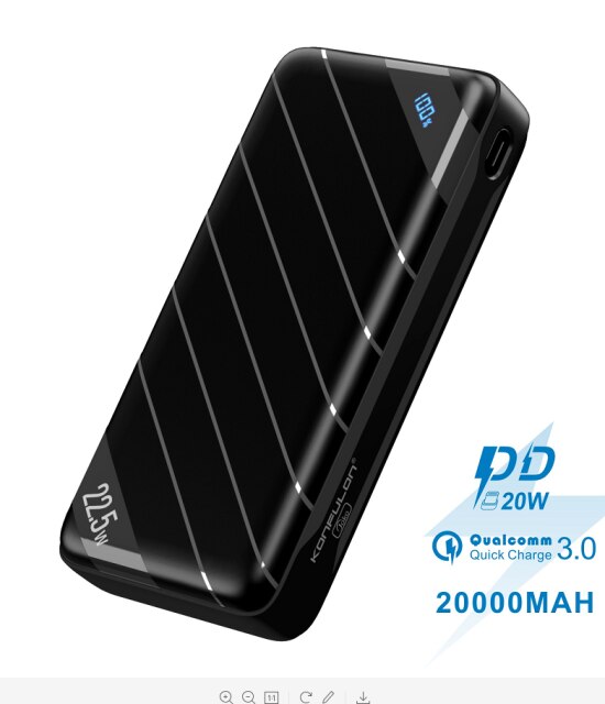 20000mah Energie Bank VOOC 22,5 W schnell aufladen QC 3,0 Bank Energie20W PD Typ C Tragbare Ladegerät Schneller ForXiaomi huawei Oppo: 22.5W QC Modell B