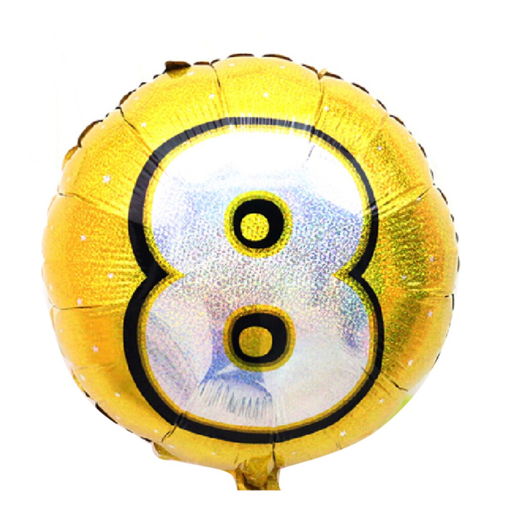 Number 4 Helium Foil Balloons Birthday Number Balloons 4 for Wedding Anniversary Decoration (Gold): 8