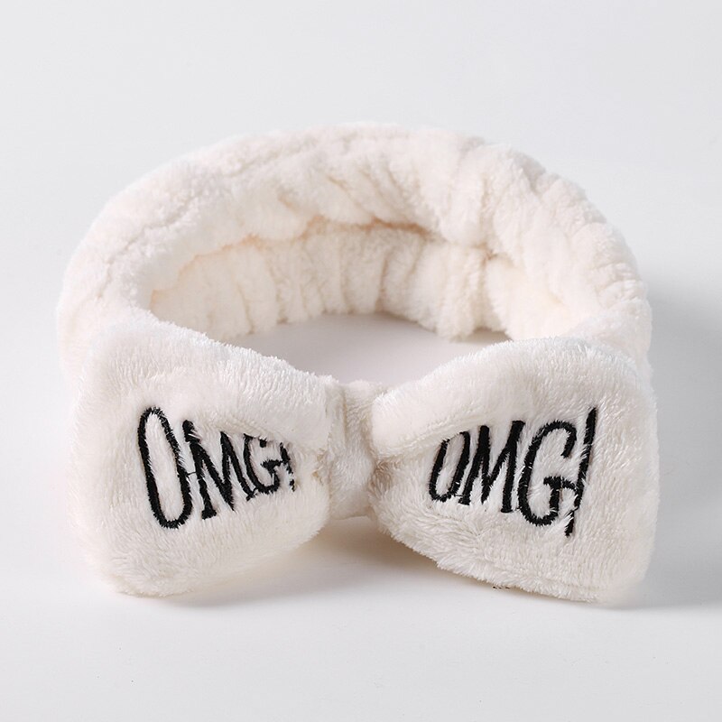 Letter OMG Coral Fleece Soft Bow Headbands for women Girls Cute Hair Holder Hairbands Hair Bands Headwear Hair Accessories: TSZ0388