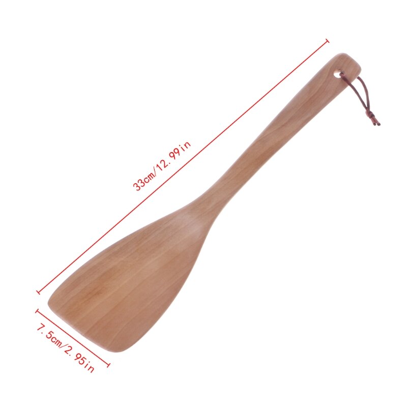 Houten Schop Spatel Wok Handgemaakte Lepel Niet Stok Keuken Koken Schraper B95B