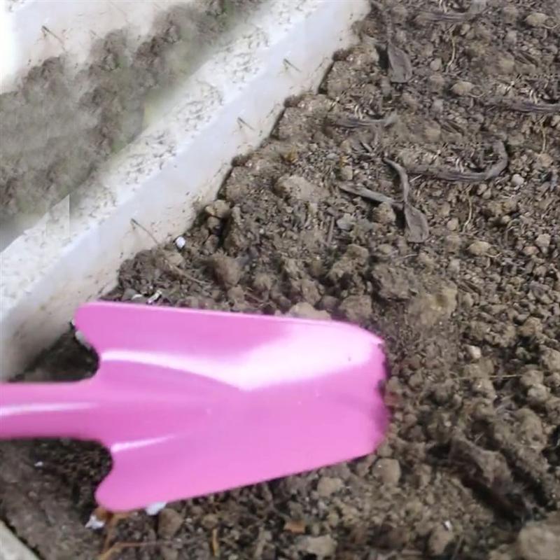 2 st trädgårdsskövlar verktyg utomhus jord spatel plantor spade bärbar plantering spade för trädgård blomma växt (rosa)