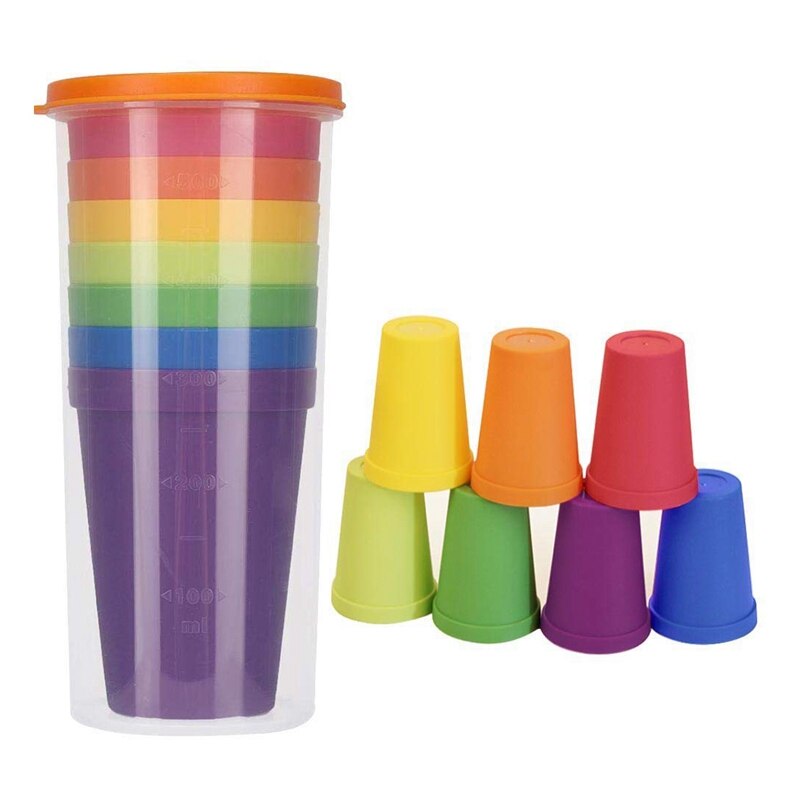 Kids Cups 14PCS Plastic Cups Reusable Unbreakable Drinking Cups for Kids and Toddler Portable for Home Camping Travel Parties: Default Title