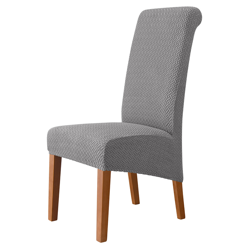 Housse de chaise molletonnée à haut dossier, protection anti-salissure, pour salle à manger, Banquet, mariage, taille XL: Middle Grey