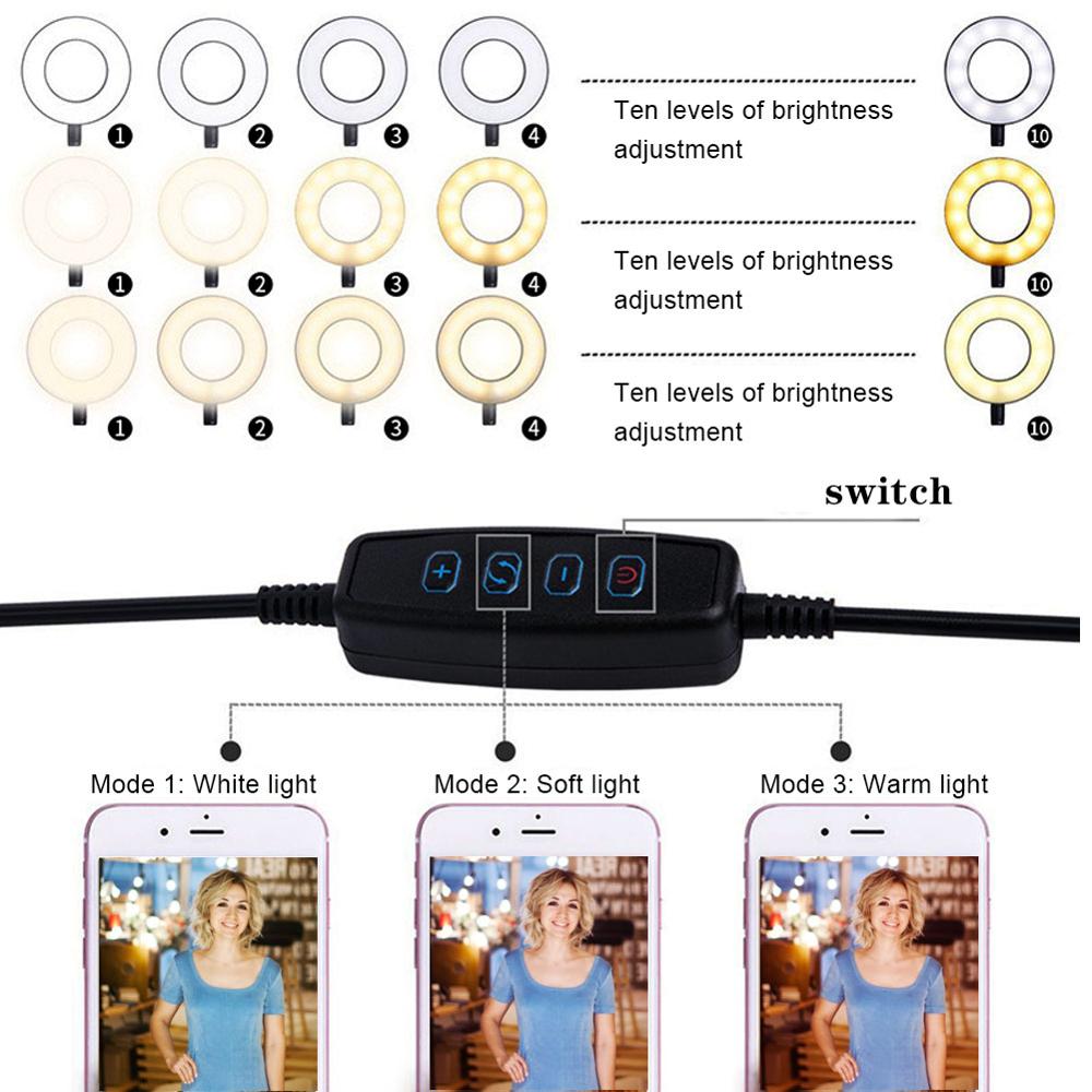 24 Led Multi-Positie Aanpassing Multifunctionele Mobiele Telefoon Clip Live Vullen Licht Desktop Rotatie Schoonheid Lamp 2-In-1 Lui Brack