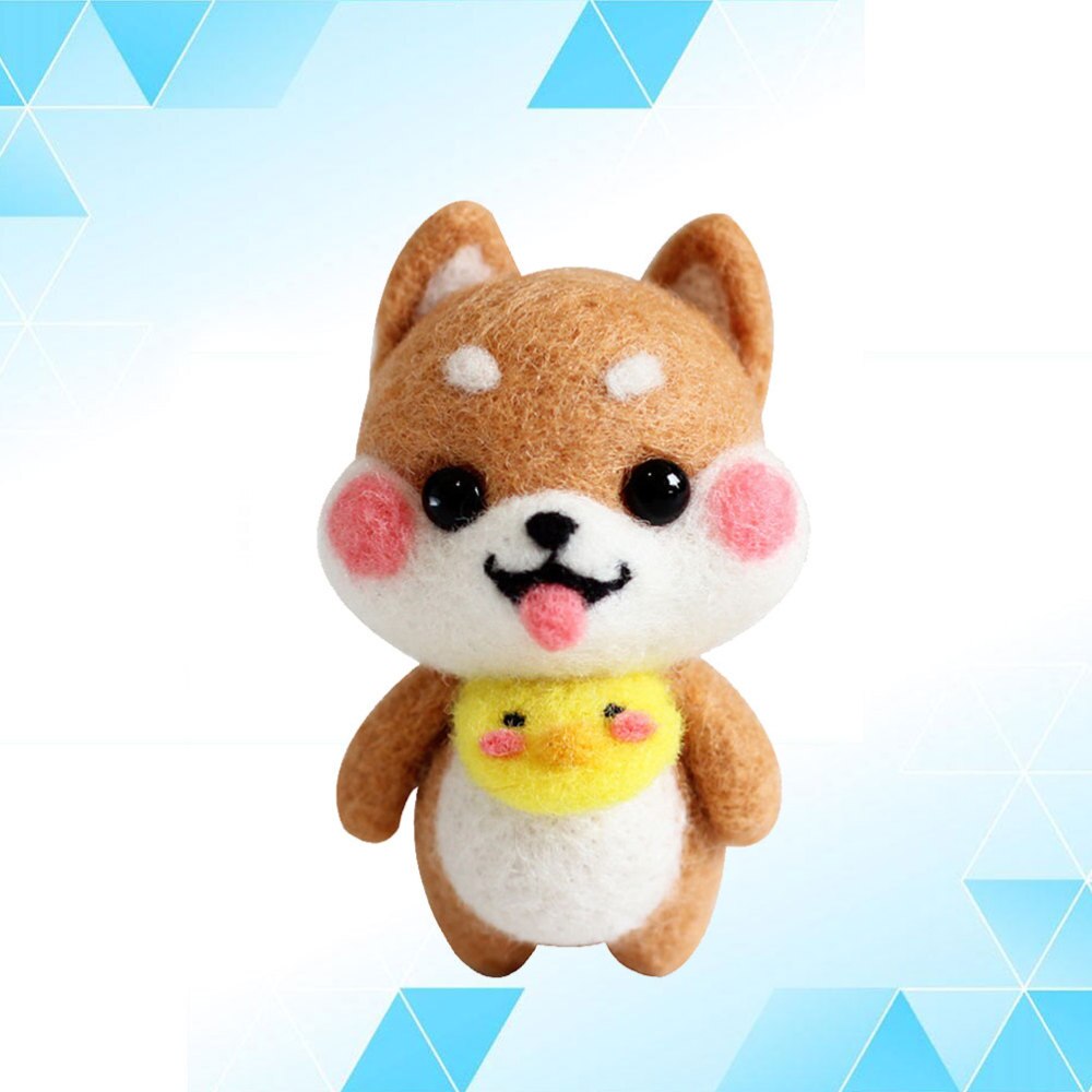 Divertido muñeco de felpa aguja para manualidades Kit de fieltro aguja de perforación accesorios de Material de felpa perro de dibujos animados DIY arte Carft para el hogar niños adultos Gif